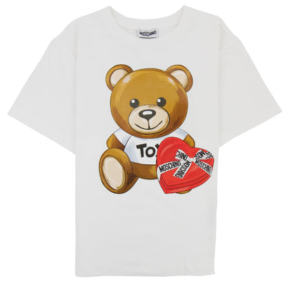 Moschino Kids Bear Logo T Shirt Cloud 10063