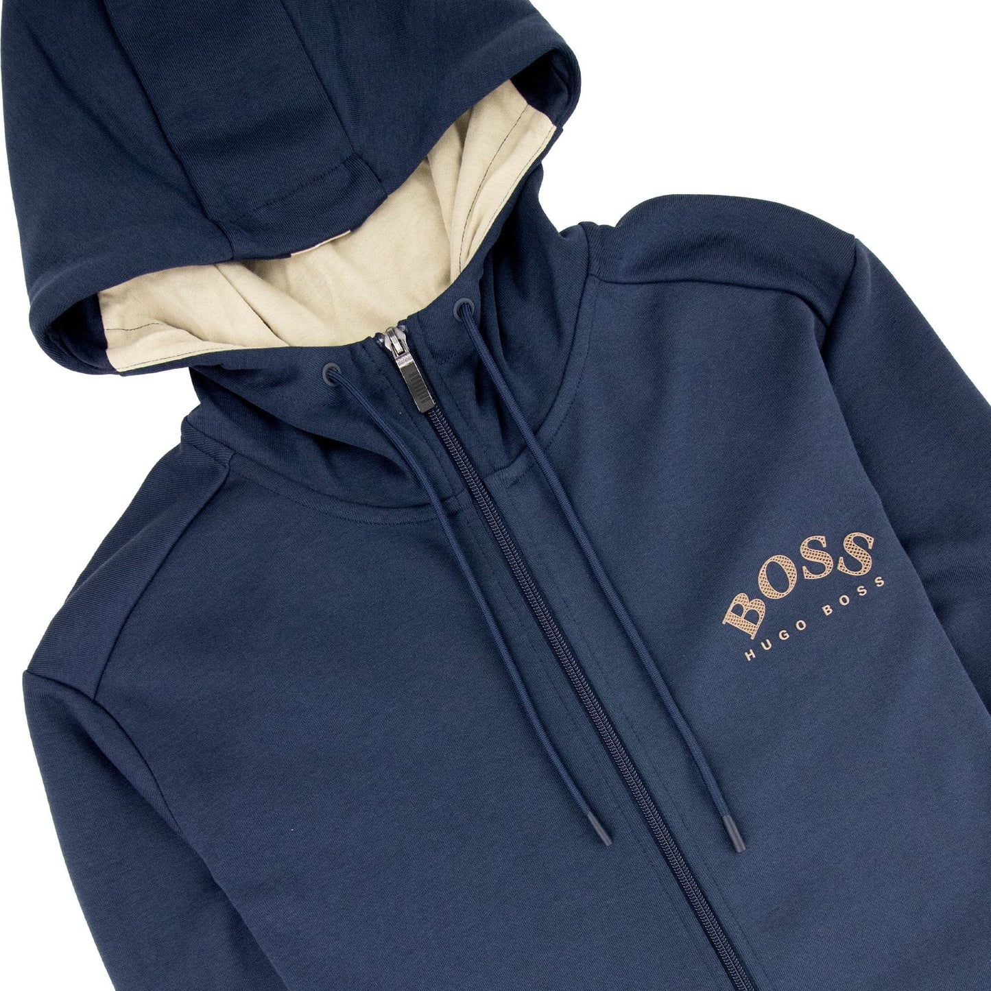 Hugo Boss Saggy Embroidered Hoodie Navy/Gold