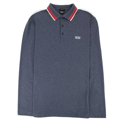 Hugo Boss Plisy Long Sleeve Polo Blue/red