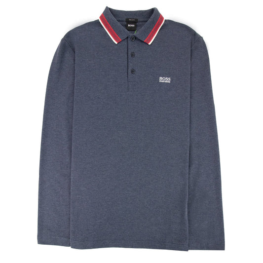 Hugo Boss Plisy Long Sleeve Polo Blue/red