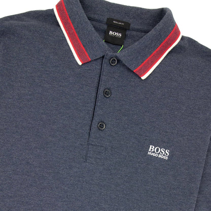Hugo Boss Plisy Long Sleeve Polo Blue/red