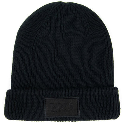 Hugo Boss Kids Cotton Beanie Hat Black