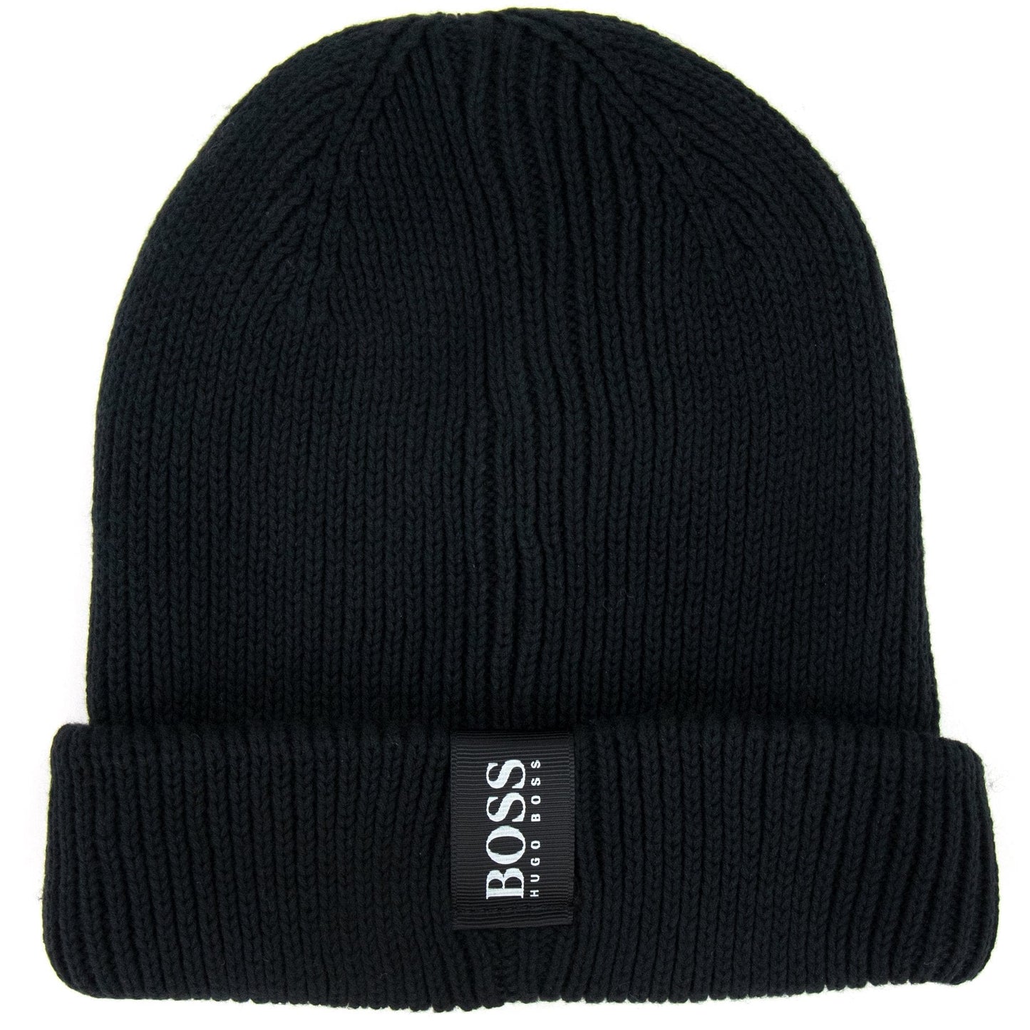 Hugo Boss Kids Cotton Beanie Hat Black