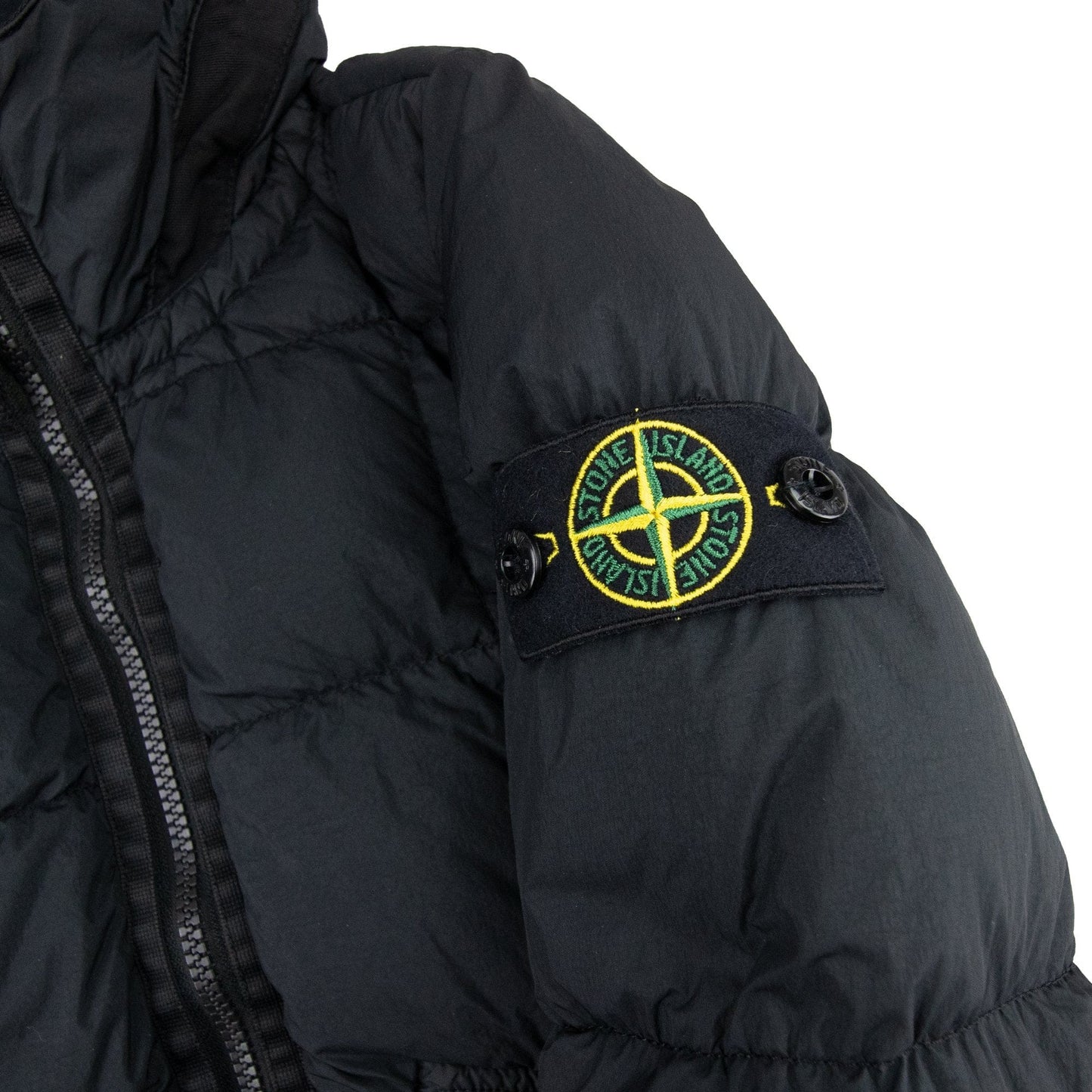 Stone Island Junior 40333 Garment Dyed Crinkle Reps Ny Down Jacket Black V0029