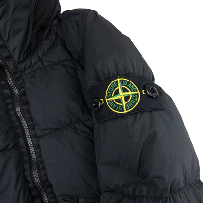 Stone Island Junior 40333 Garment Dyed Crinkle Reps Ny Down Jacket Black V0029