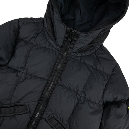 Stone Island Junior 40333 Garment Dyed Crinkle Reps Ny Down Jacket Black V0029