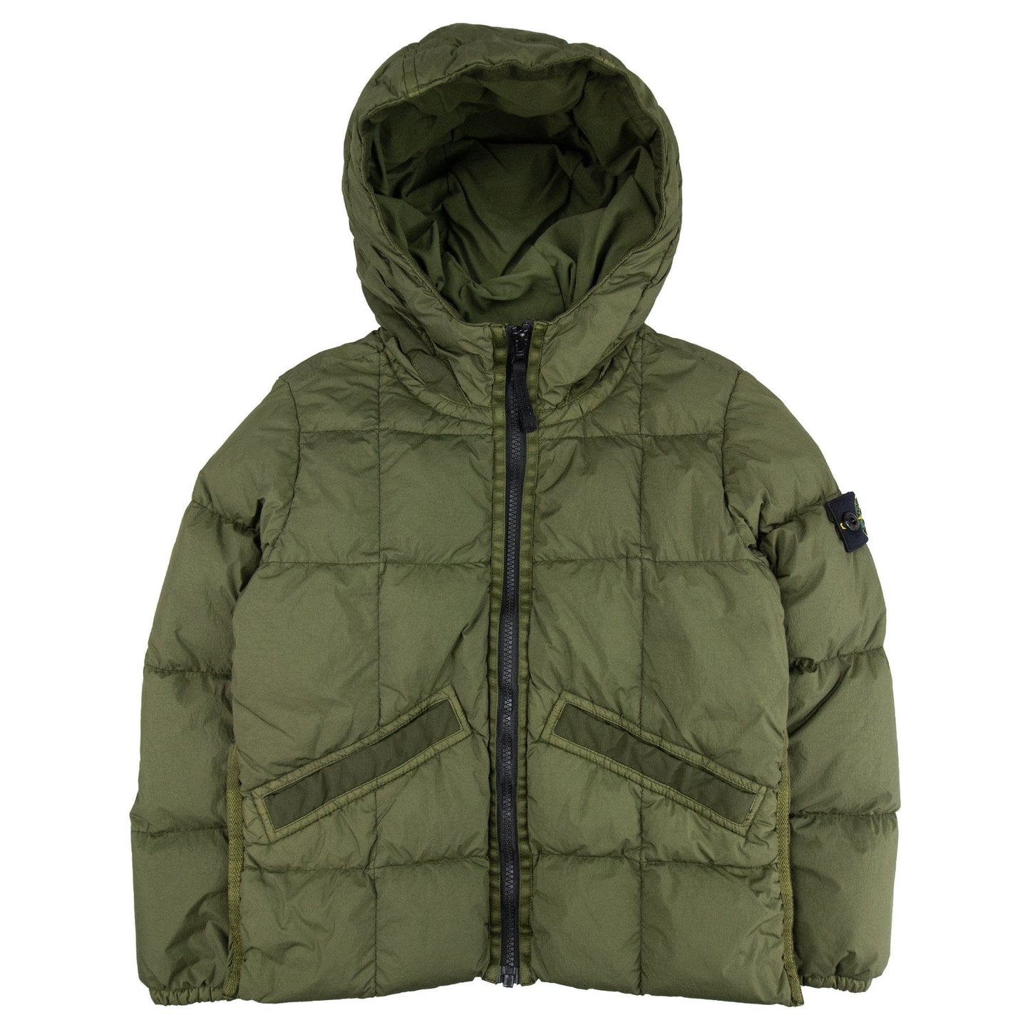 Stone Island Junior 40333 Garment Dyed Crinkle Reps Ny Down Jacket Khaki V0054
