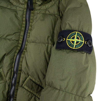Stone Island Junior 40333 Garment Dyed Crinkle Reps Ny Down Jacket Khaki V0054