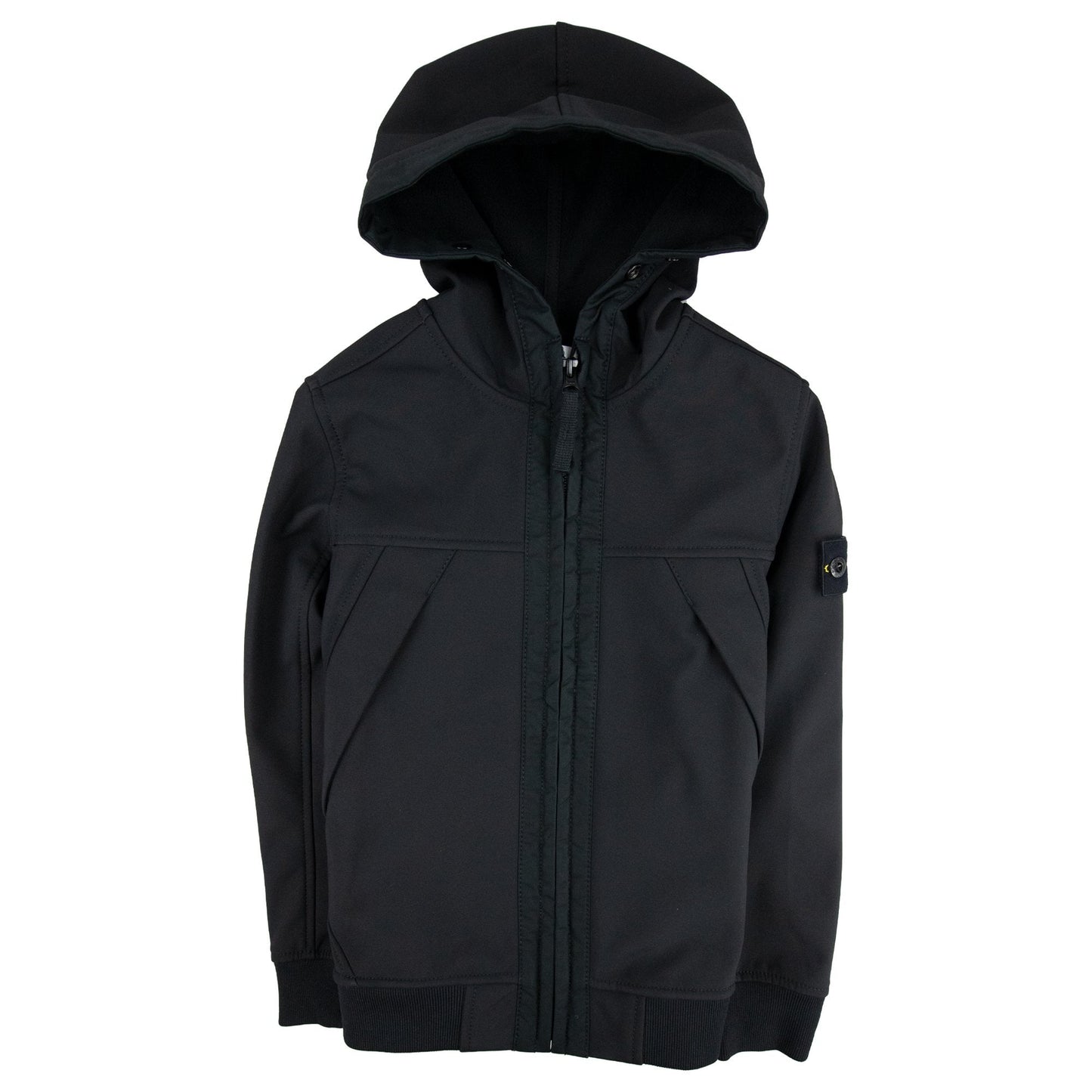 Stone Island Junior Compass Hooded Woven Jacket Black V0029