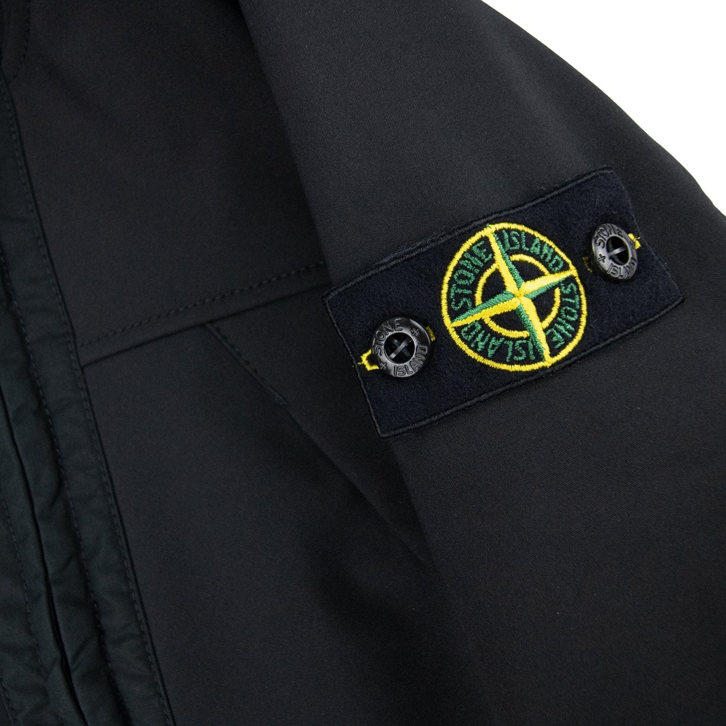 Stone Island Junior Compass Hooded Woven Jacket Black V0029