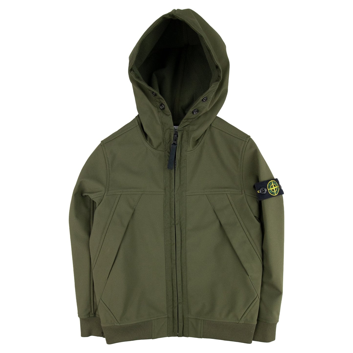 Stone Island Junior Compass Hooded Woven Jacket Khaki V0054