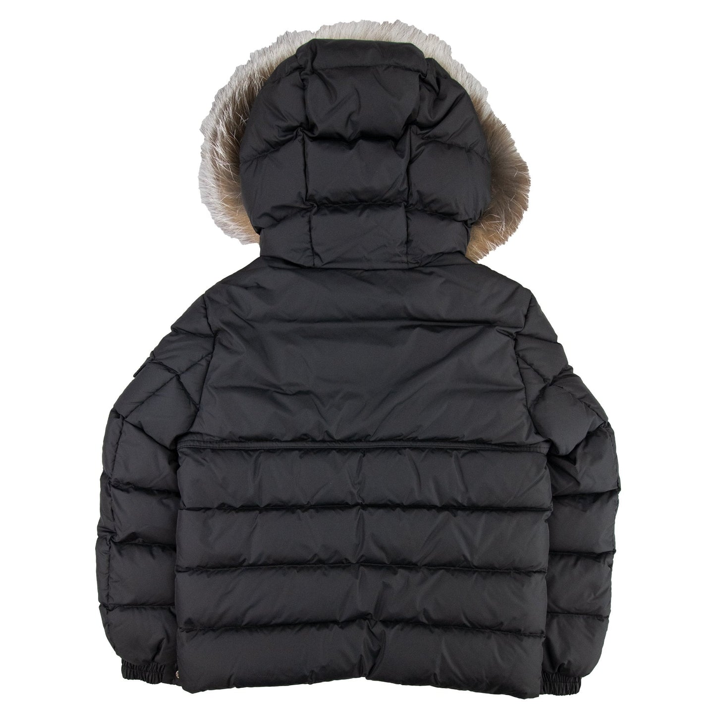 Moncler Junior New Byron Fur Coat Black