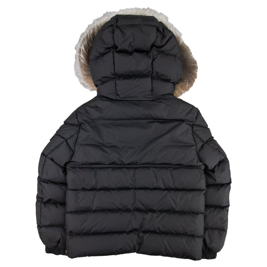 Moncler Junior New Byron Fur Coat Black