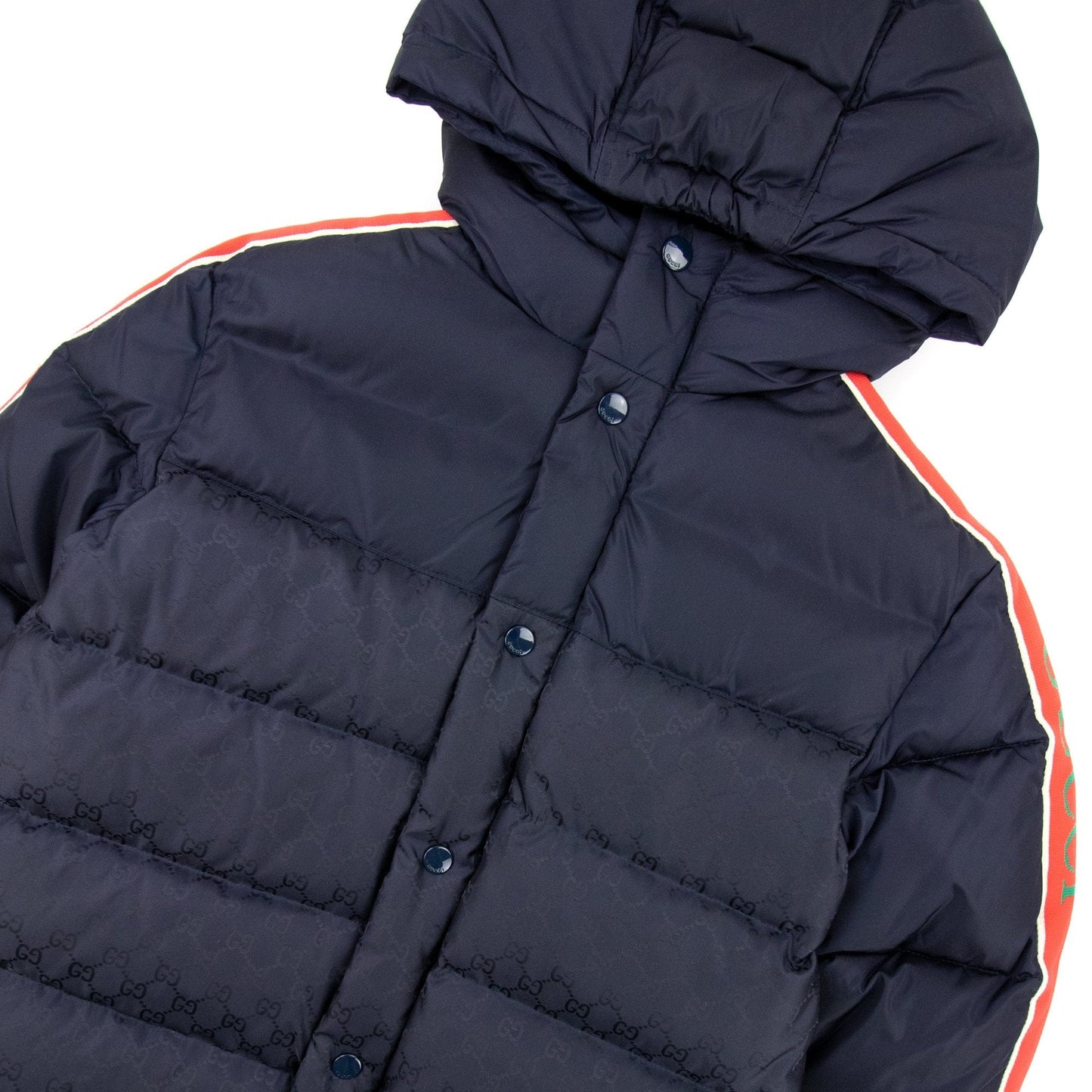 Gucci Junior GG Nylon Down Jacket Navy