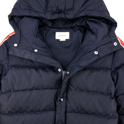 Gucci Junior GG Nylon Down Jacket Navy