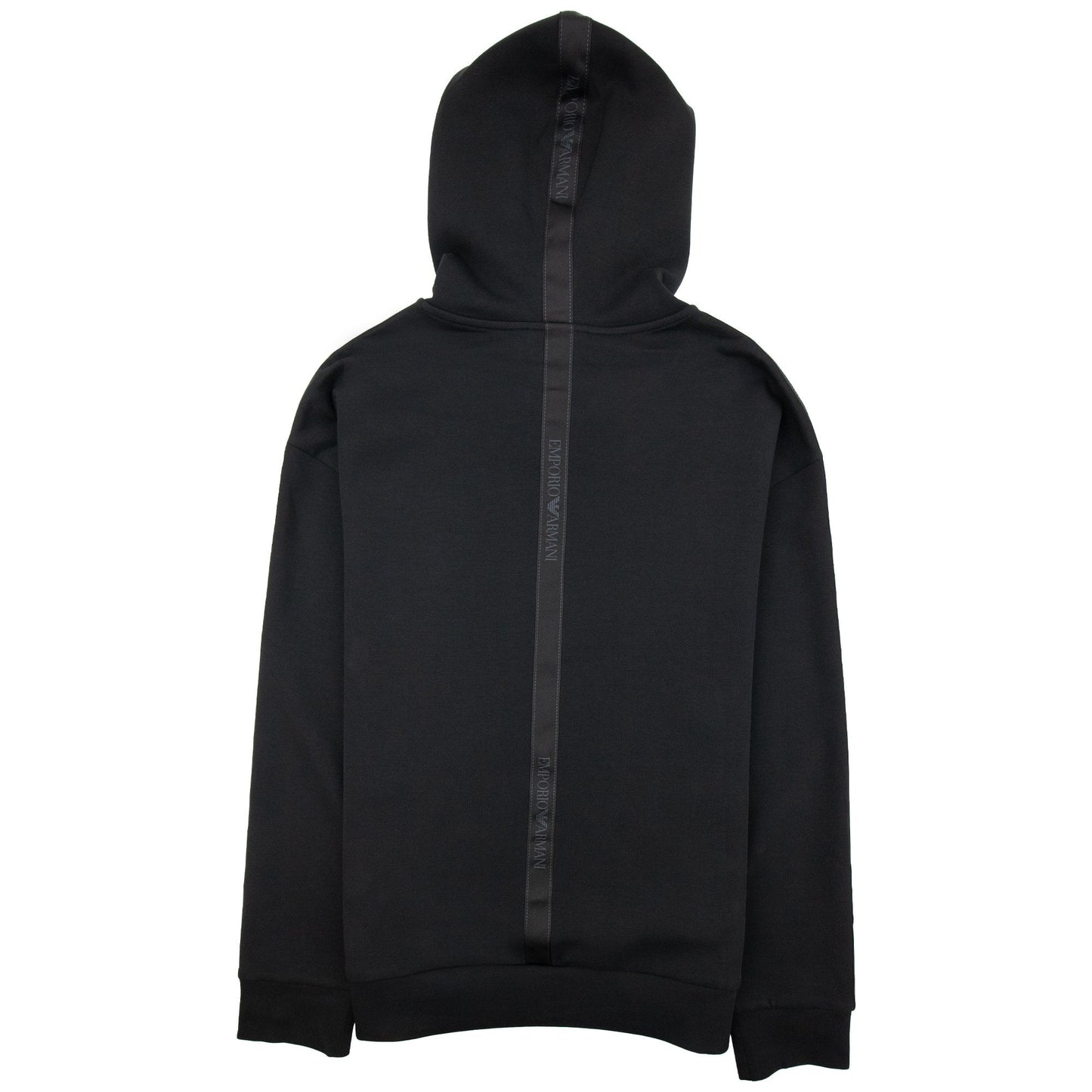 Emporio Armani Tape Logo Hoodied Sweatshirt Black 999