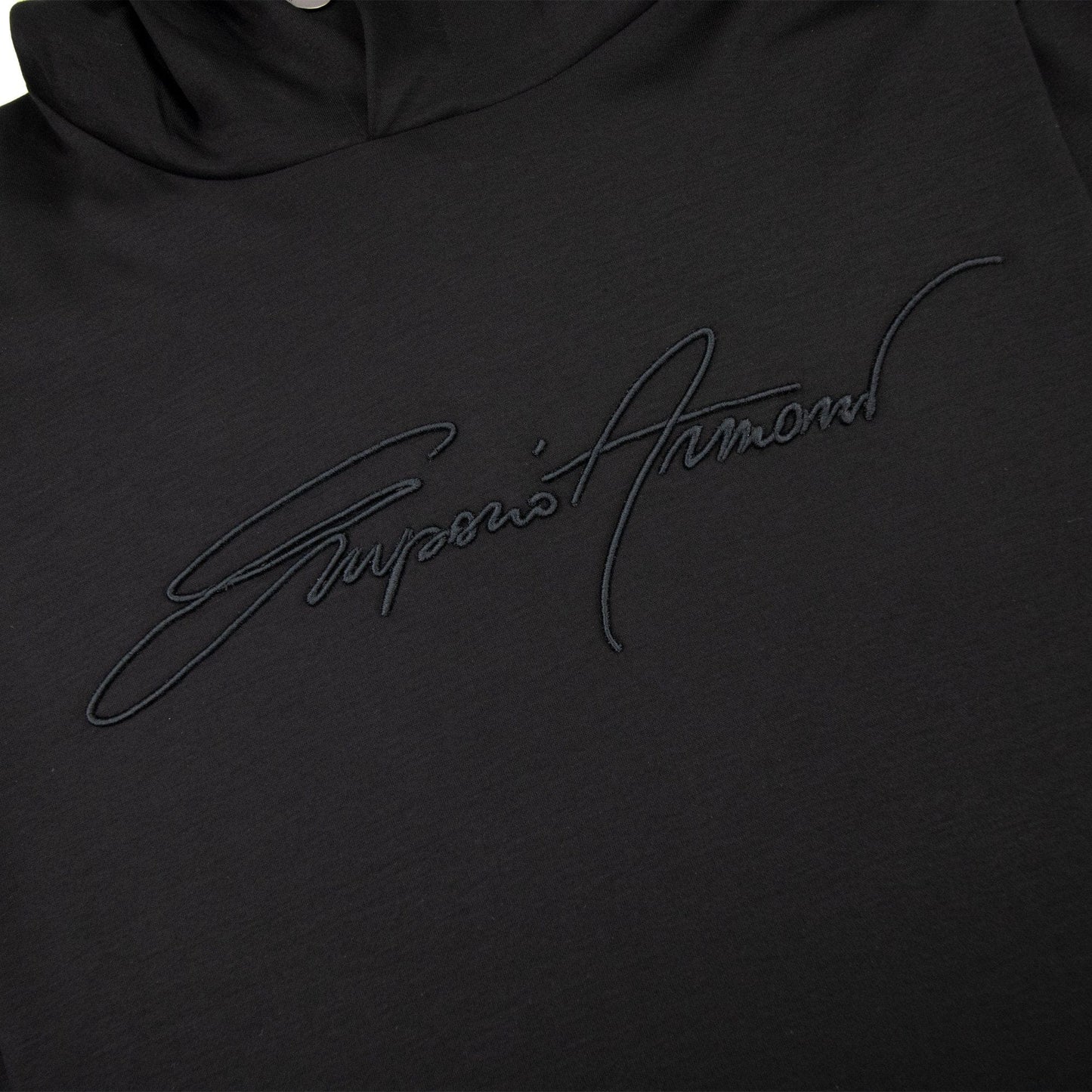 Emporio Armani Signature Logo Hoodied Sweatshirt Black 999