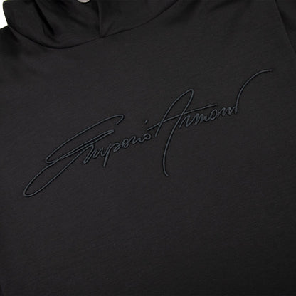 Emporio Armani Signature Logo Hoodied Sweatshirt Black 999
