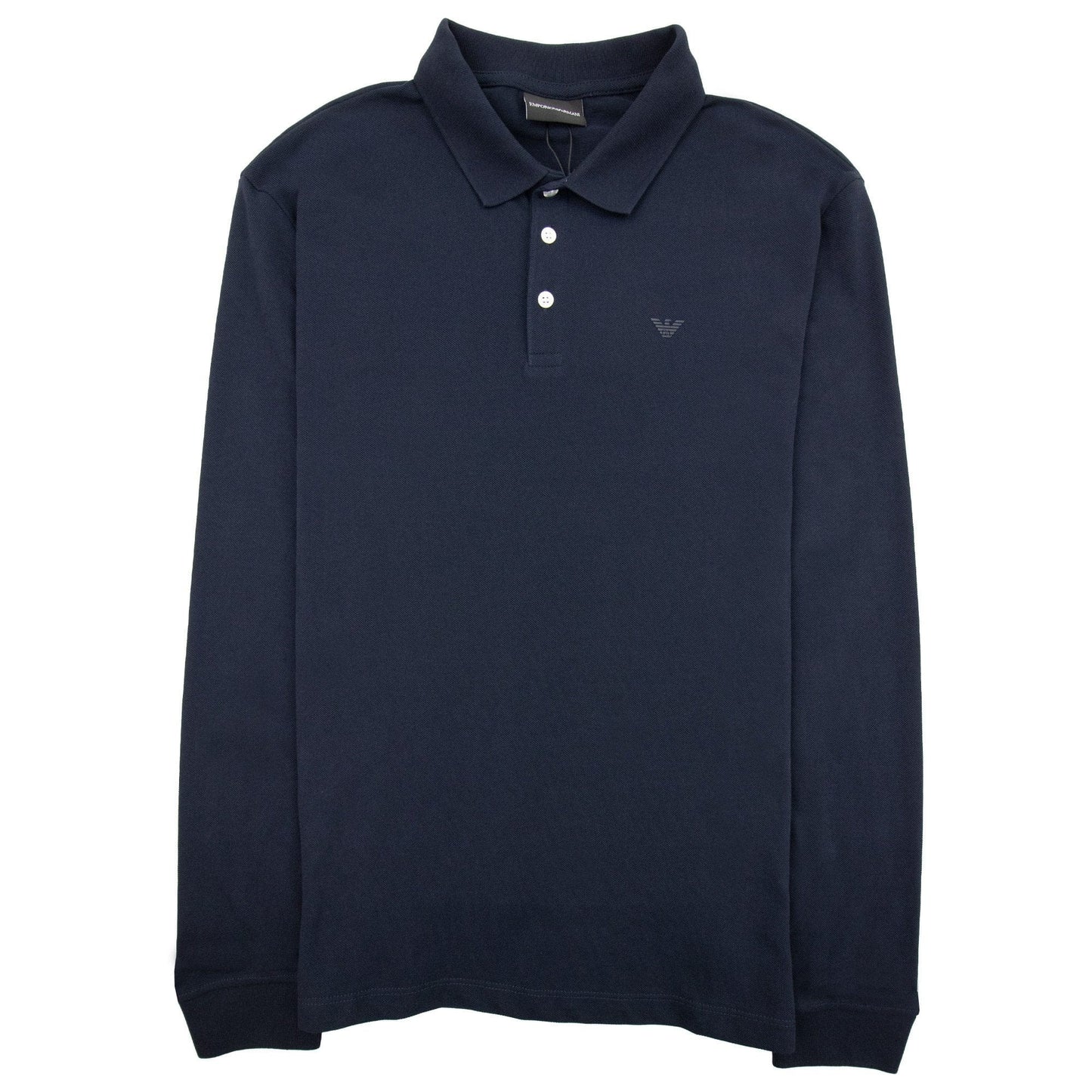 Emporio Armani Logo Long Sleeve Polo Shirt Blue Scuro 939