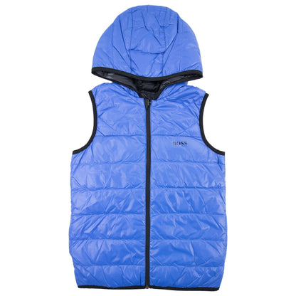 Hugo Boss Kids Logo Reversible Padded Gilet Blue Black