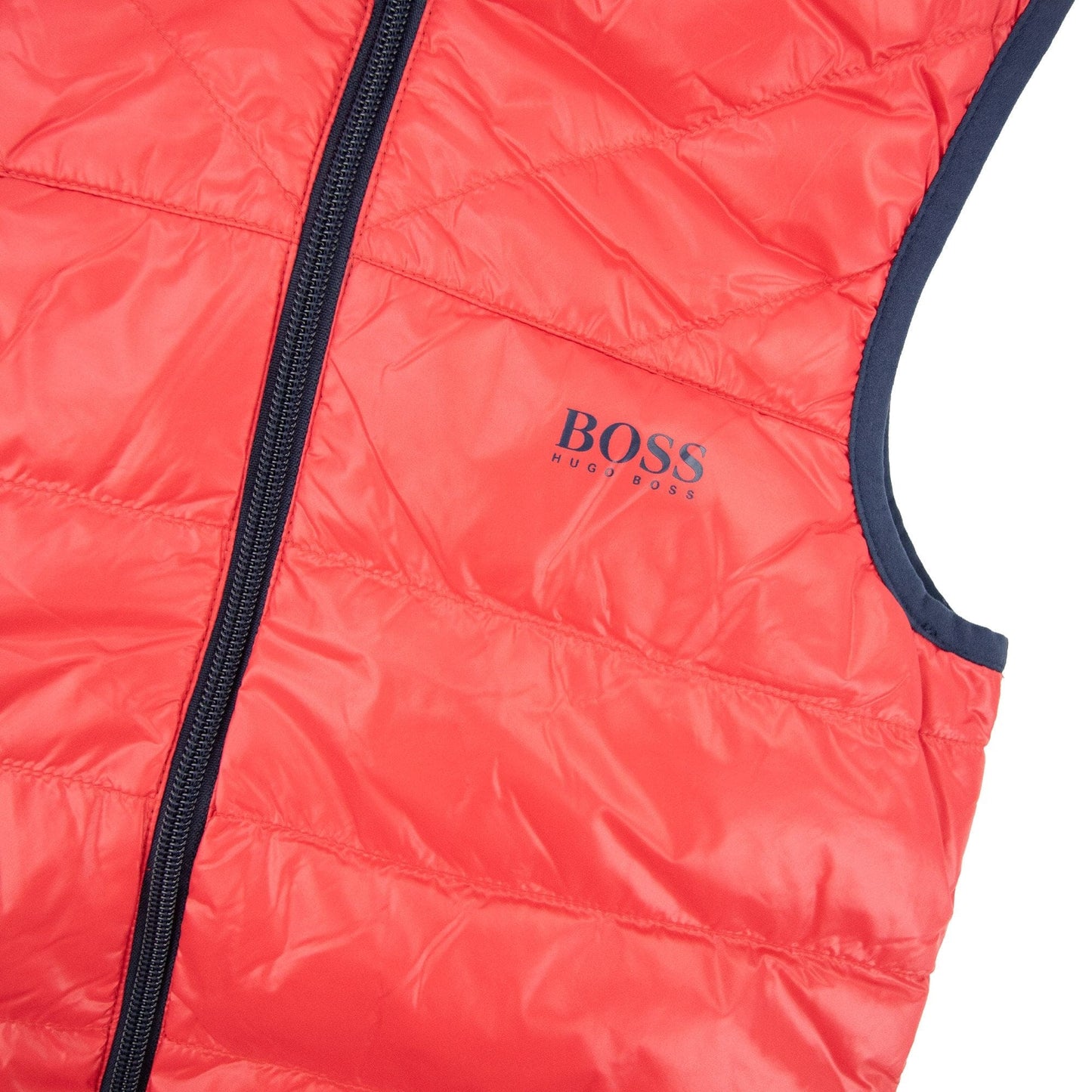 Hugo Boss Kids Logo Reversible Padded Gilet Red/blue