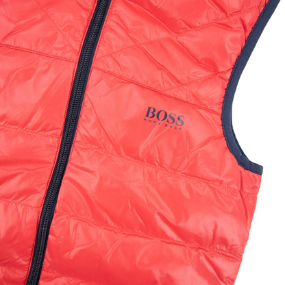 Hugo Boss Kids Logo Reversible Padded Gilet Red/blue