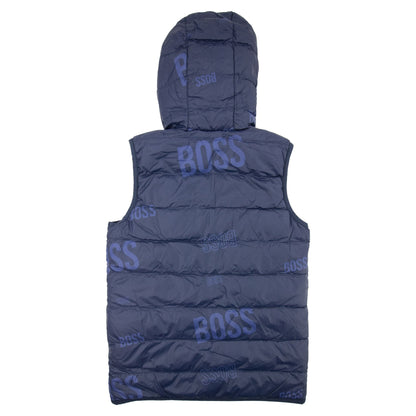 Hugo Boss Kids Logo Reversible Padded Gilet Red/blue