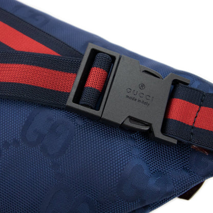 Gucci Junior Gg Monogram Print Nylon Bum Bag Blue 8278
