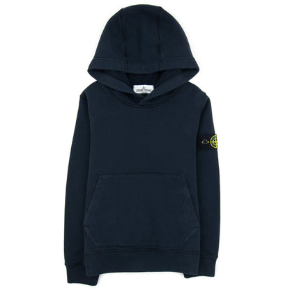 Stone Island Junior Arm Badge Hooded Sweatshirt Navy V0020