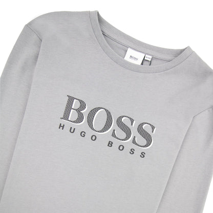 Hugo Boss Kids Logo L/s T Shirt Medium Grey