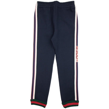 Gucci Junior Jacquard Trim Tracksuit Bottom Navy 4275