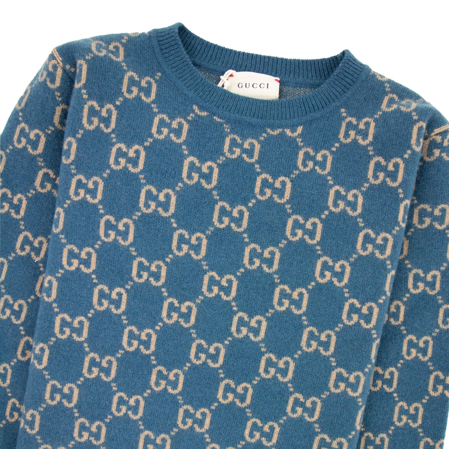 Gucci Junior Gg Wool Jumper Blue 4194