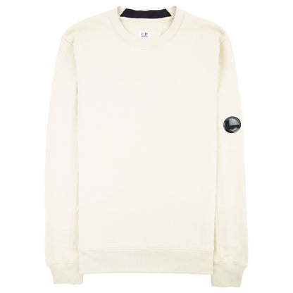 CP Company Diagonal Raised Fleece Lens Crew Sweatshirt Oyster Grey 303