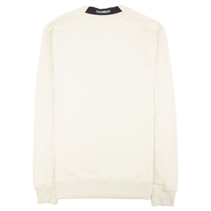 CP Company Diagonal Raised Fleece Lens Crew Sweatshirt Oyster Grey 303