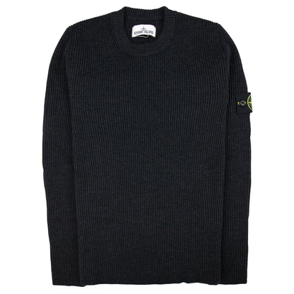 Stone Island Ribbon Knitted Crewneck Sweatshirt Dark Grey V0065
