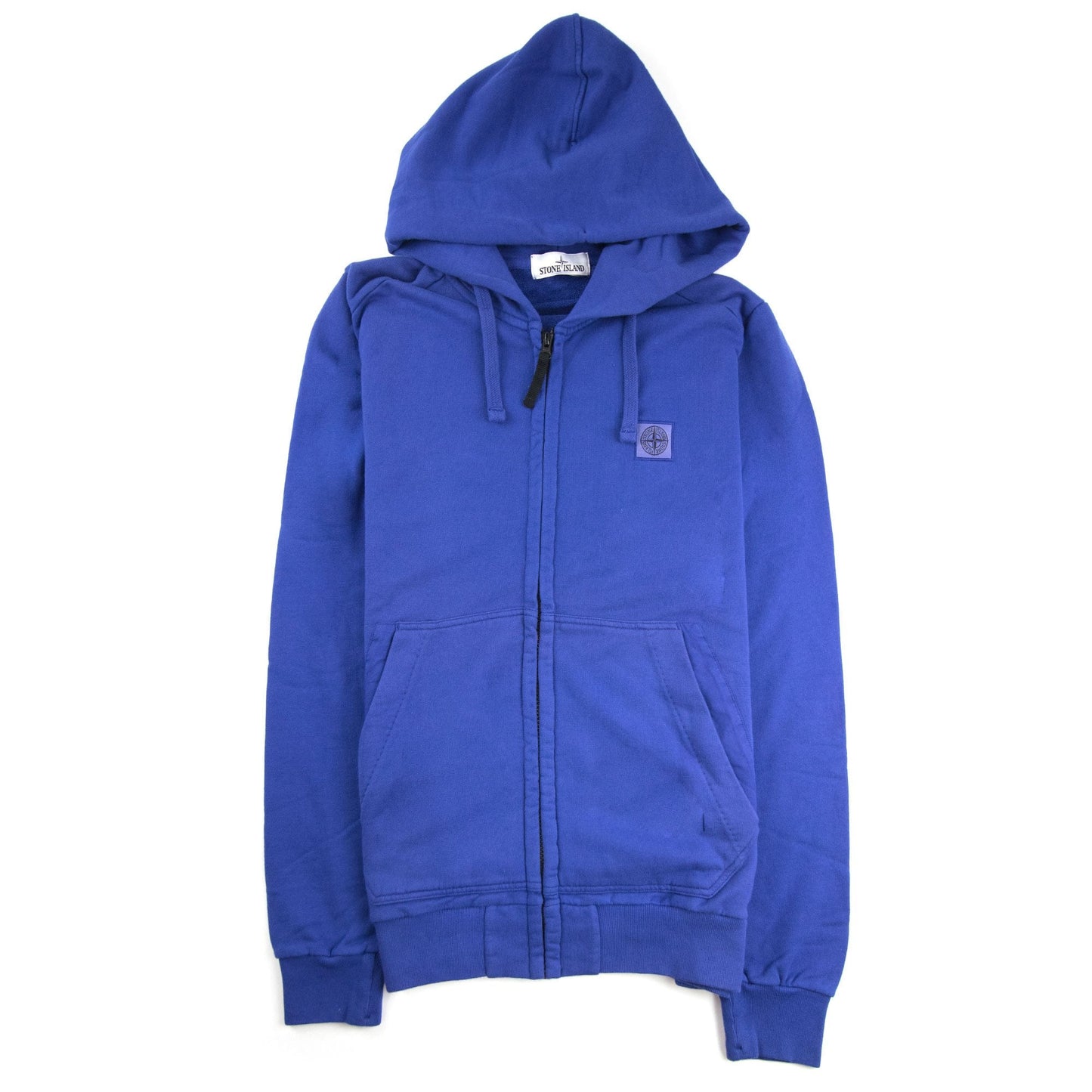 Stone Island Chest Patch Logo Zip Up Hoody Blue