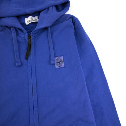 Stone Island Chest Patch Logo Zip Up Hoody Blue