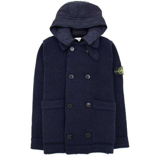 Stone Island Double Breasted Knitted Cardigan Navy V0020