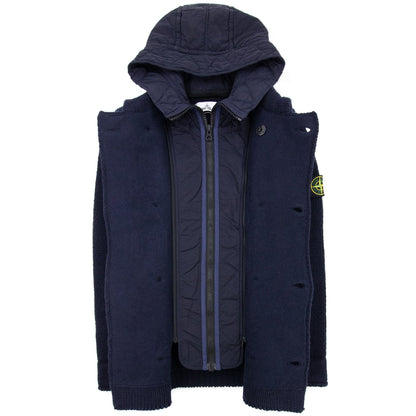 Stone Island Double Breasted Knitted Cardigan Navy V0020