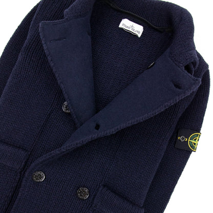Stone Island Double Breasted Knitted Cardigan Navy V0020