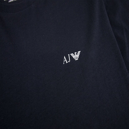 Armani Jeans Logo Print Crewneck T Shirt Blue Notte