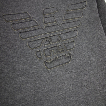 Emporio Armani Embossed Logo Cotton Sweatshirt Dark Grey
