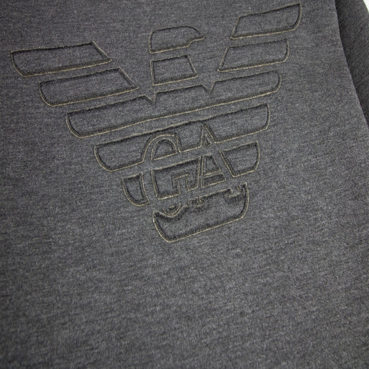 Emporio Armani Embossed Logo Cotton Sweatshirt Dark Grey