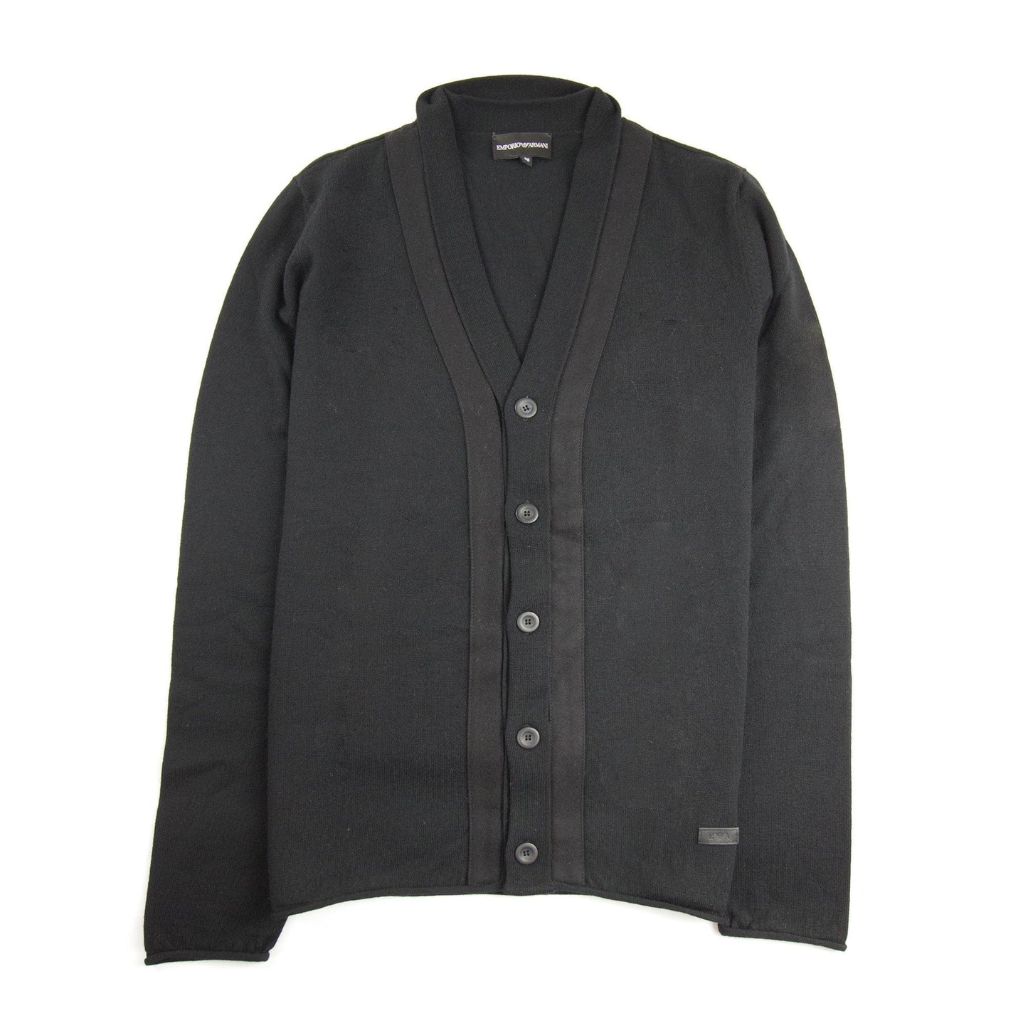 Emporio Armani Rubber Logo Cardigan Black