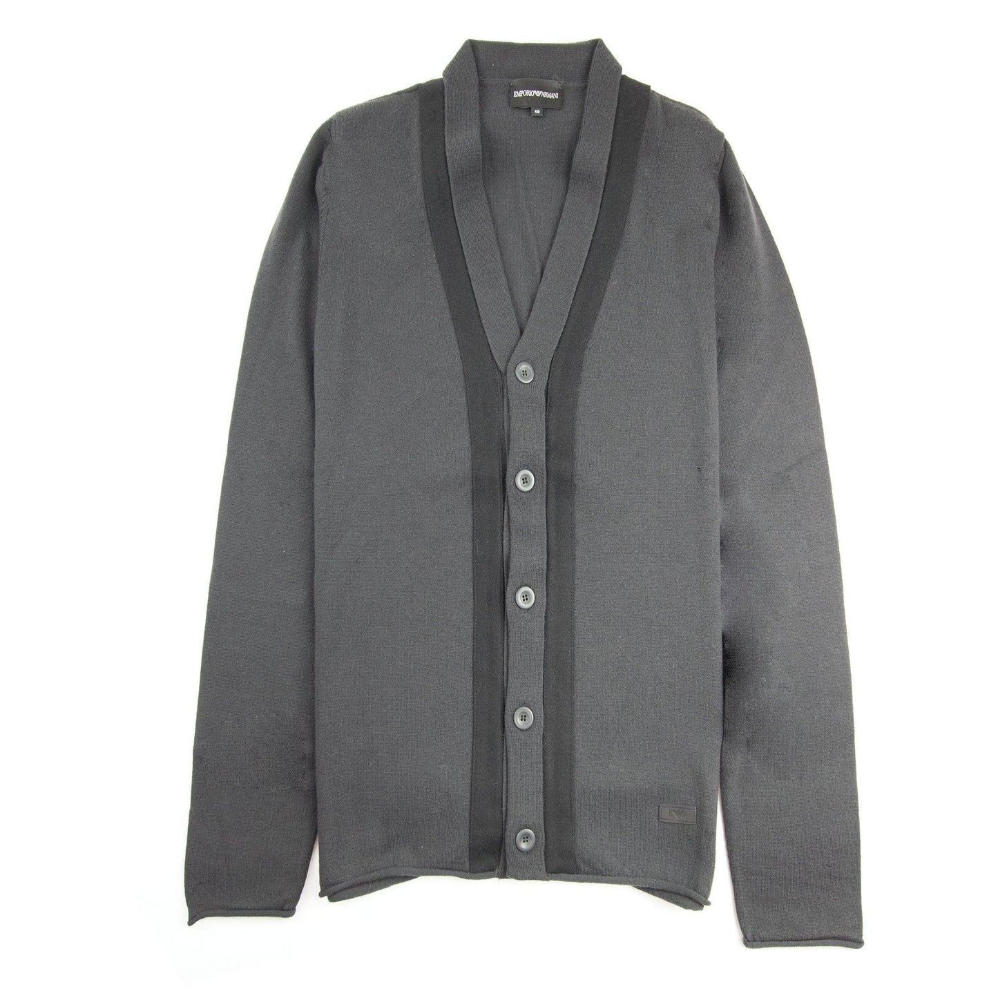 Emporio Armani Rubber Logo Cardigan Dark Grey