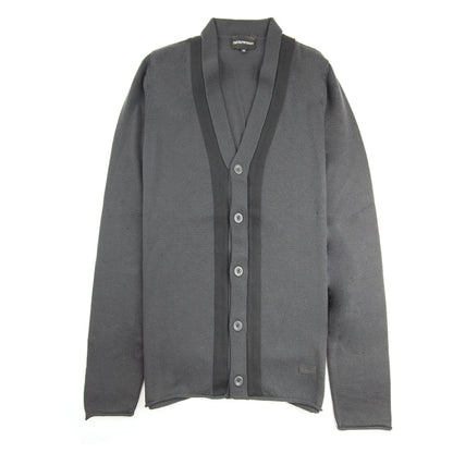Emporio Armani Rubber Logo Cardigan Dark Grey