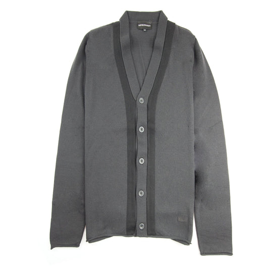 Emporio Armani Rubber Logo Cardigan Dark Grey