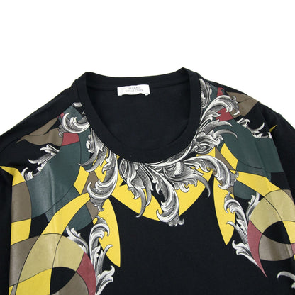 Versace Collection Neck Baroque Print T-shirt Black