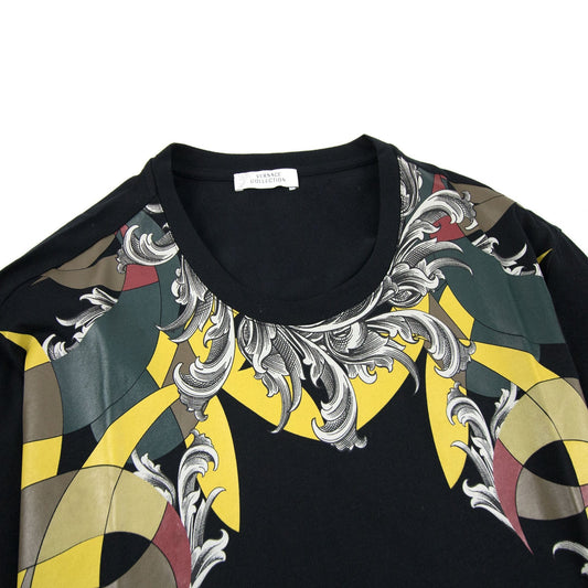 Versace Collection Neck Baroque Print T-shirt Black