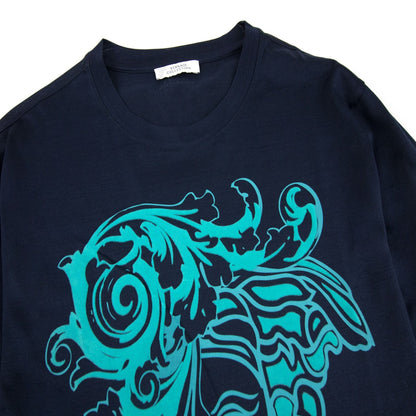 Versace Collection Suede Medusa Head T-shirt Navy